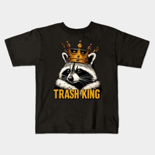 Trash King Cute Funny Raccoon Kids T-Shirt